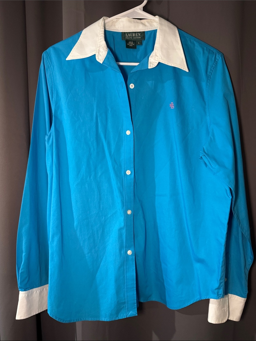 Vintage Lauren by Ralph Lauren Blue Button Down 100% Cotton